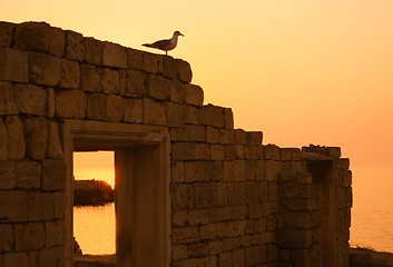 Image showing Ancient ruins during sunset