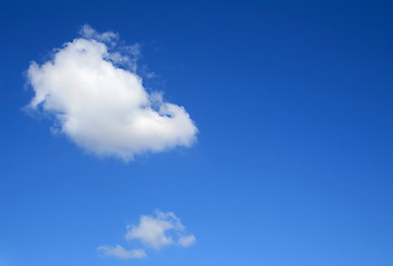 Image showing Clear blue sky with one cloud