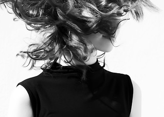 Image showing Fashion portraits of a model with awesome shaking hair