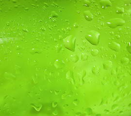Image showing Abstract green drops of water