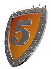 Image showing number on metal shield