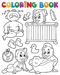 Image showing Coloring book babies theme image 1