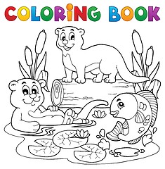 Image showing Coloring book river fauna image 3