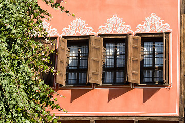 Image showing Windows with wooden shutters in the old Plovdiv