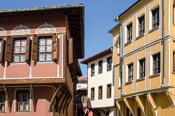 Image showing Street with houses in the traditional style of old Plovdiv
