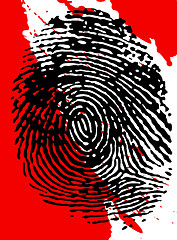 Image showing Black Fingerprint and blood splatter