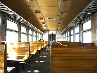 Image showing inside of carriage of electric train