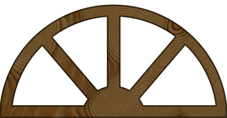 Image showing Isolated Wide Arched Wooden Window Frame