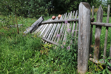 Image showing Old Tilted Fence