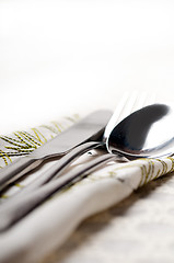 Image showing knife fork and spoon macro 