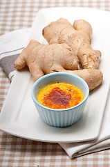 Image showing fresh ginger creme brulee dessert 