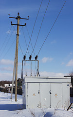 Image showing Electric substation in the winter