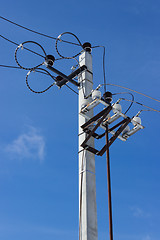 Image showing Electrical equipment on a concrete column