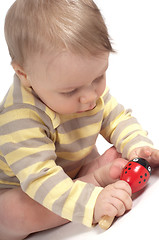 Image showing Little cute boy with toy