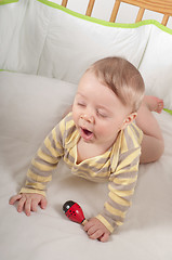 Image showing Baby yawns