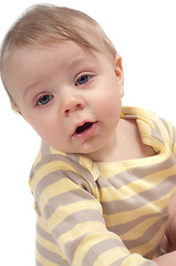 Image showing Little cute boy in striped top