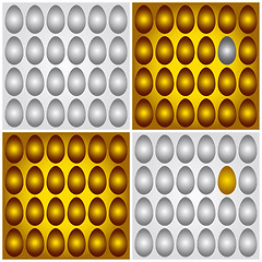 Image showing Golden brown and grey silver eggs illustration 