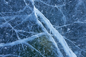 Image showing Blue Cracked Ice Background