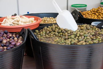 Image showing Different sorts of olives