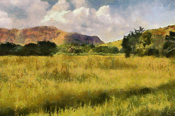 Image showing Picturesque Grassland Painting