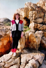 Image showing Young Girl In SUmmer Sun at Sea on Rocks