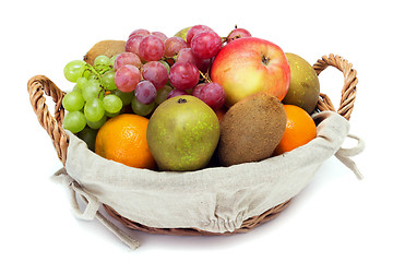 Image showing A small set of fruit in a basket