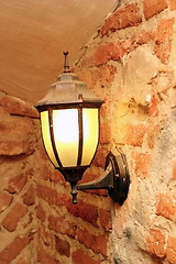 Image showing lamp in  an old castle