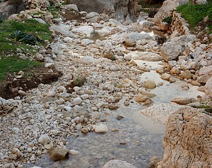 Image showing Pebble scree in a small mountain creek
