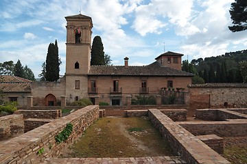 Image showing Alhambra gardens in Granada, Spain