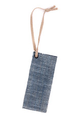 Image showing Blank denim label with rough rope