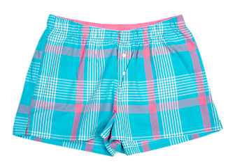 Image showing The blue plaid shorts