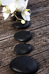 Image showing Spa arrangement with zen stones