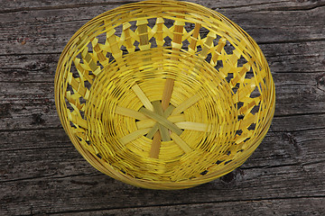 Image showing Empty woven cane basket