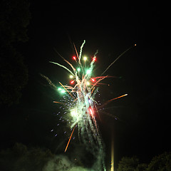 Image showing Colorful festive fireworks display