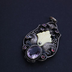 Image showing Silver and gemstone pendant