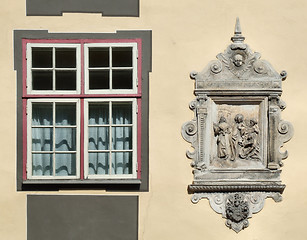 Image showing Unique window and decorative emblem