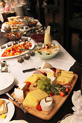 Image showing Cheese platter on a buffet