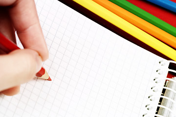 Image showing Pencil and agenda