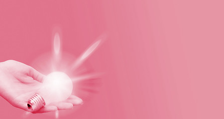 Image showing Background with lit lightbulb