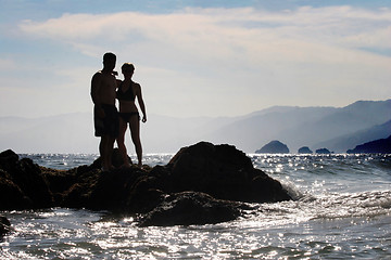 Image showing Silhouette of a couple