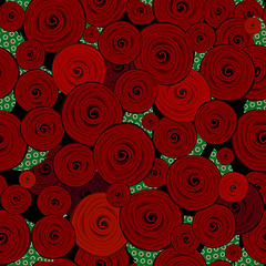 Image showing Abstract decorative roses pattern