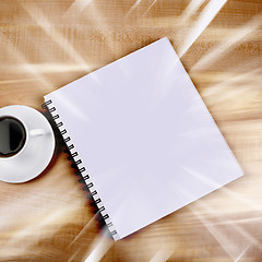 Image showing White cup and white page