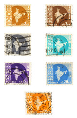 Image showing Historic British colony post stamps - India