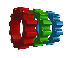 Image showing rgb gear wheels
