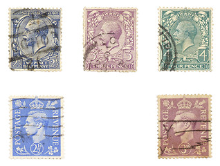 Image showing Royal mail - old English post stamps