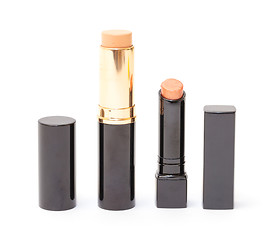 Image showing Lipstick and Foundation Cream