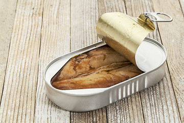 Image showing herring in open can