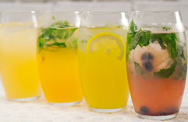 Image showing selection of fruits long drinks