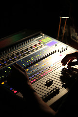 Image showing Person mixing music