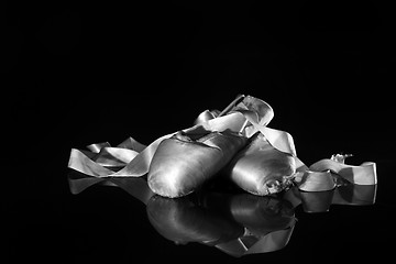 Image showing Lightpainted Pair of Ballet Pointe Shoes